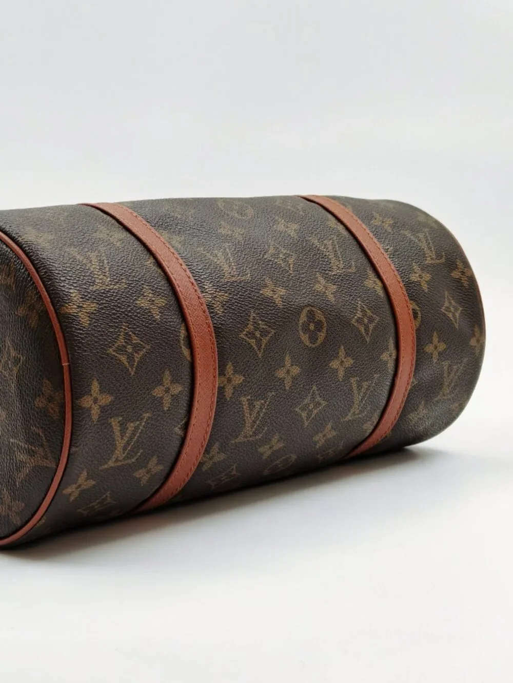 Louis Vuitton Monogram Papillon 30 Barrel Shoulder Bag Brown Canvas Vintage